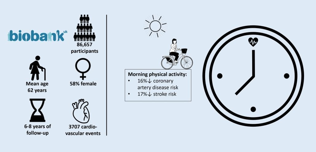 Biobank UK Research Morning psysical activity and coronary artery disease risk and stroke risk
